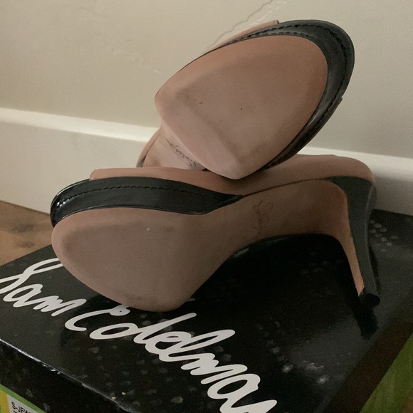 New SAM EDELMAN Jewel Bow Peep Toe Heel Nude - Picture 8 of 8